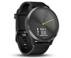 Garmin vívomove HR Sport Fitness-Tracker, schwarzem Silikonarmband, L