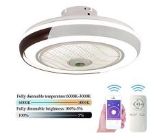Fan Deckenleuchte Deckenlampe Kreative Moderne Deckenleuchte LED Dimmbar Beleuchtung APP Deckenventilator Fernbedienung Leise Kinderzimmer Schlafzimmer Wohnzimmer Acryl Kronleuchter Beleuchtun,Schwarz
