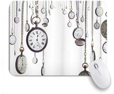 MUYIXUAN Mauspad - Viele Old Style Taschenuhr auf Kettenuhren Chronometer Stunden Antik - Gaming und Office rutschfeste Gummibasis Mauspads,240×200×3mm