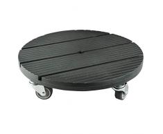 HRB WPC Pflanzenroller witterungsbestaendig 80 kg Tragkraft, Rollbrett Pflanzen, Untersetzer Blumentopf für den Innen- sowie Außenbereich (Anthrazit, rund)