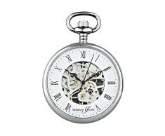 Hermann Jäckle Limburg Skelett Taschenuhr mit Handaufzug incl. Kette & Reiseetui