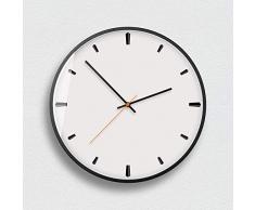 FortuneVin Wanduhr aus Aluminium mit lautlosem Sweep Uhrwerk für den Außenbereich Badezimmerwanduhr die Küchewanduhr Home Office 12 Zoll Schwarz 1