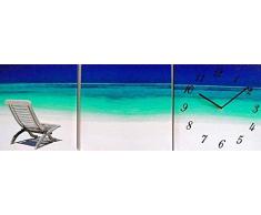 Tinas Collection 3tlg Wanduhren Set, Uhr + Zwei Bilder mit dem Motiv -Strand-