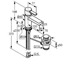Kludi Zenta 382600575 XL Waschtisch-Einhebelmischer DN 10 chrom