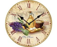 GANADA 12Zoll Wanduhr Vintage Wanduhr Holz Wanduhr Lautlos für Wohnzimmer, Küche, Büro und Schlafzimmer (Bunt)