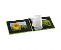 Hama Fotoalbum Fine Art, 50 schwarze Seiten (25 Blatt), Spiralalbum 24 x 17 cm, mit Ausschnitt für Bildeinschub, kiwi