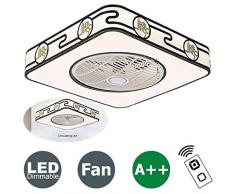 XXCC Deckenventilator Licht, Fernbedienung, LED-Beleuchtung, Moderne Dimmbare Stille Deckenventilator Mit Licht For Wohnzimmer, Esszimmer, Schlafzimmer Und Heim