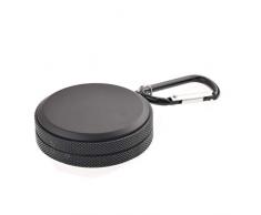 Quantum Abacus Mini-Aschenbecher/Taschenaschenbecher/Reiseaschenbecher aus Metall mit Schlüsselanhänger, runde Dose, Farbe: schwarz, Mod. 1645-02