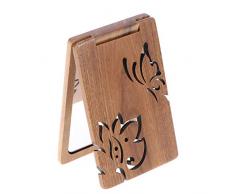 Beaupretty Faltbarer Spiegel aus Holz Kosmetikspiegel Desktop HD Kosmetikspiegel