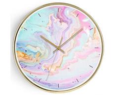 HJW Praktische Wandpendeluhr Wanduhr Wohnzimmer Muten Nicht Ticking Schlafzimmer Office Küche Leicht Zu Lesen Große Digitaluhr Metallrahmen-Quarz-Taktgeber Wanduhr,12