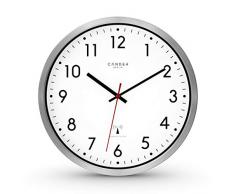 Cander Berlin MNU 3030 Weiße Funkwanduhr aus Aluminium mit lautlosem Sweep Uhrwerk 12 Zoll (Ø) 30,5 cm