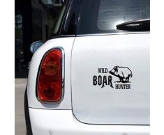 Dkisee Wild Board Hunter Wandaufkleber, Glas, Auto, 15,2 cm, Vinyl-Aufkleber, trendiger Hipster-Aufkleber für LKW, Stoßstange, Fenster, Laptop, Spiegelwände