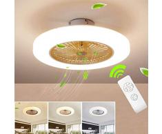 BJZP Deckenventilator Mit Beleuchtung, LED Fan Deckenventilator 36W Deckenbeleuchtung Dimmbar Mit Fernbedienung, 3-Dateien Einstellbare Windgeschwindigkeit, Schlafzimmer Wohnzimmer Deckenlamp,Gold