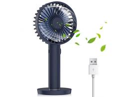 Nobebird USB Ventilator leise kleine Tischventilator Handventilator mit Spiegelbasis / 5 Geschwindigkeit Einstellbar/Für Büro, Zuhause und im Freien