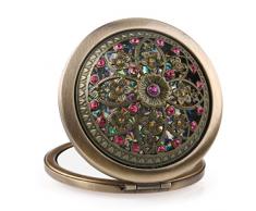 PIXNOR Mini-doppelseitige kompakt spiegelt Klapp Kosmetik Make-Up Purse Spiegel Taschenspiegel (zufällige Farbe)