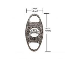 LUBINSKI Zigarrenschneider Edelstahl Doppelklinge Guillotine Schere Taschenformat Rauchmesser Exquisite Gravurmuster, verpackt mit schönen Geschenkbox