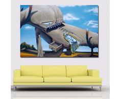 Poster Graffiti Street Art Abstrakte Bilderuhr und Tier Leinwanddrucke Poster Wohnkultur Wandkunst Gemälde Ungerahmt 20X27Inch (50X70cm) B