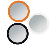 3x Runder kleiner 7.5 cm Taschen-Spiegel - Handspiegel, Kosmetex Spiegel mit Kunststoff Korpus, verschiedene Farben, 3er Mix Set