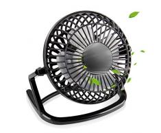 KOROSTRO Mini USB Ventilator, Tisch-Ventilator/Fan/Lüfter, Neigbar um 360°, Mini USB Tischventilator optimal für den Schreibtisch inkl, An/Aus-Schalter | PC/MAC/Notebook | Schwarz