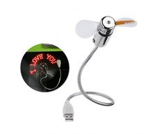 Led Ventilator,Pixnor Flexibel USB Lüfter Programmierbare,Mini Schwanenhals USB Ventilator für Werbung Kühlung,Perfekt als Geschenke