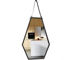 Mnjin Badezimmerspiegel Vintage Schmiedeeisenspiegel, europäischer abgehängter Badezimmerspiegel, Barockspiegel mit Rahmen