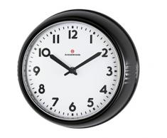 Zassenhaus 72716 Retro Wand-Uhr, Durchmesser 24 cm, schwarz