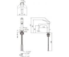 Hansgrohe Waschtisch-Einhebelmischer Citterio M mit Zugstange Ablaufgarnitur, verchromt, 34010000