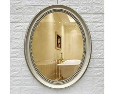 YBGW Standspiegel Groß Europäischer Retro Ovaler Badezimmerspiegel Mit Rahmen Frei Punsch Einfache Wandbehang Dekorative Schminktisch Make-Up Spiegel Kosmetikspiegel