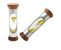 Osuter Anti Fall 3 Minuten Sanduhrenset, 2PCS Sanduhr Kids Zahnbürste Timer Sand Zahnputz Kinder Küchenuhr Timer Kochen für Haushalt Sport Spiele und Reise