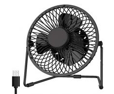 EasyAcc 5 Zoll Mini USB Ventilator desktop Lüfter Neigbar Für Den Schreibtisch Klein, Kompakt Und Kraftvoll, Mit An/Ausschalter - Schwarz