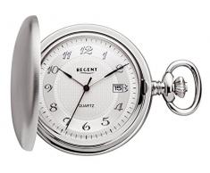 Regent - Taschenuhr - Quarz - Silber - Datum - P13