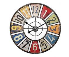 TronicXL XXL Retro Design Wanduhr Metall USA Vintage 60 cm - Wand Designer Uhr - bunt analog Deko Wanddeko Bunte große Wanduhren Amerika Style Büro Wohnzimmer Halle Saal Werkstatt Schule U.S.A.