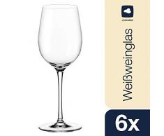Leonardo Ciao+ Weißwein-Glas, Weißwein-Kelch mit gezogenem Stiel, spülmaschinenfeste Wein-Gläser, 6er Set, 300 ml, 061446