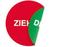 Aufkleber Türschild ZIEHEN + DRÜCKEN doppelseitig 5cm Ø (Klebeseite: ZIEHEN)