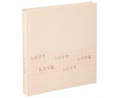 Hama Hochzeitsalbum Almeria, 29 x 32 cm, 50 weiße Seiten, 25 Blatt, Fotoalbum für 200 Fotos im Format 10 x 15 cm, Album, rosé