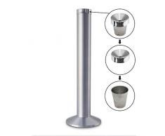 Aschenbecher Säule 81x25 cm, ALU, Marke: Szagato, Made in Germany (Aschenbecher für draußen mit Deckel, Standaschenbecher, Standascher outdoor)