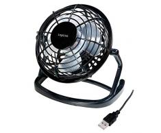 LogiLink UA0192 - USB Mini-Ventilator für den Schreibtisch mit AN/AUS Knopf, 360° Winkeleinstellung