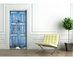 StickerProfis Türtapete selbstklebend TürPoster - Blaue Holz TÜR - Fototapete Türfolie Poster Tapete