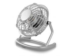 CSL - USB Ventilator - Tischventilator Fan Lüfter - optimal für den Schreibtisch inkl. An Aus-Schalter - kompatibel mit PC MAC Notebook - in grau