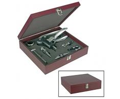 10 tlg. Wein-Set Geschenkset Weinflaschenöffner Wein-Zubehör Kellnermesser Korkenzieher in Holzbox