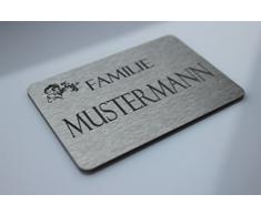 Angebot nur bis Montag !! Türschild / Briefkastenschild aus Edelstahl 8x5,5cm abgerundet inkl. Gravur Namensschild z.B. " Bitte keine Werbung "