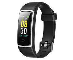 YAMAY Fitness Armband mit Blutdruckmessung,Smartwatch Fitness Tracker mit Pulsmesser Wasserdicht IP68 Fitness Uhr Blutdruck Messgeräte Pulsuhr Schrittzähler Uhr für Damen Herren Anruf SMS SNS Beachten