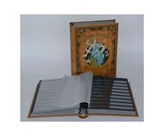 Goldhahn Briefmarkenalbum Einsteckbuch 60 Schwarze Seiten Nostalgie-Album Postillion Briefmarken für Sammler