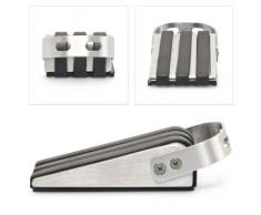 Relaxdays Türstopper 2-er Set, Edelstahl, Rutschfest, Mit Gummierung, HBT: ca. 3,7 x 5 x 12,5 cm, schwarz / silber