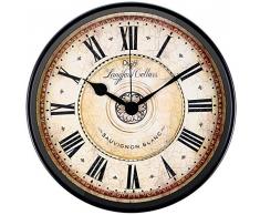Justup Wanduhr, 30 cm Metall Wanduhr Europäischen Stil Retro Vintage Uhr Nicht Ticken Ruhig Batteriebetrieben mit HD Glas Leicht zu Lesen für Inneneinrichtung/Wohnzimmer/Küche/Schlafzimmer (Rom)