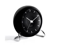 City Hall Tischuhr, schwarz/schwarz, Ø 11 cm, Alarm