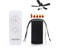 QIACHIP Wireless Universal Deckenventilator Lampe Fernbedienung Kit Mit 3 Lüftergeschwindigkeiten Und Lichtsteuerung Schalter Für Decken Ventilator Raum Kühler Lüfter Licht 4 Timing Controller 220V