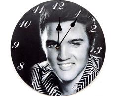 Tinas Collection Wanduhr Elvis Presley Smile Küchenuhr Quarzuhr Uhr Schwarz-weiß Bild