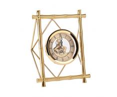 FOOSKOO Desk Clock Standuhren Tischuhr Römische Ziffern Einfaches Rechteck Bambusknoten Glas Metall Horizontale und Vertikale Tischuhr Uhr Pendel Tischprobe Raumdekoration