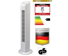 Jung TV01 Ventilator 78cm weiss, Testsieger 2020 Note 2,0 (Gut), Leise Turmventilator 57dbA max, Energiesparend 0,05kW/h